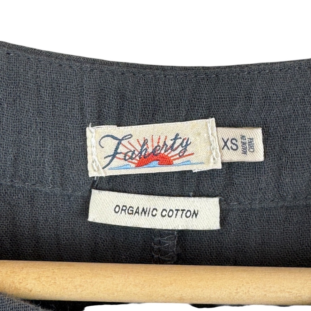 Faherty Dream Costa Sleeveless Organic Cotton Gauze Midi Dress Charcoal Sz. XS - Picture 14 of 14